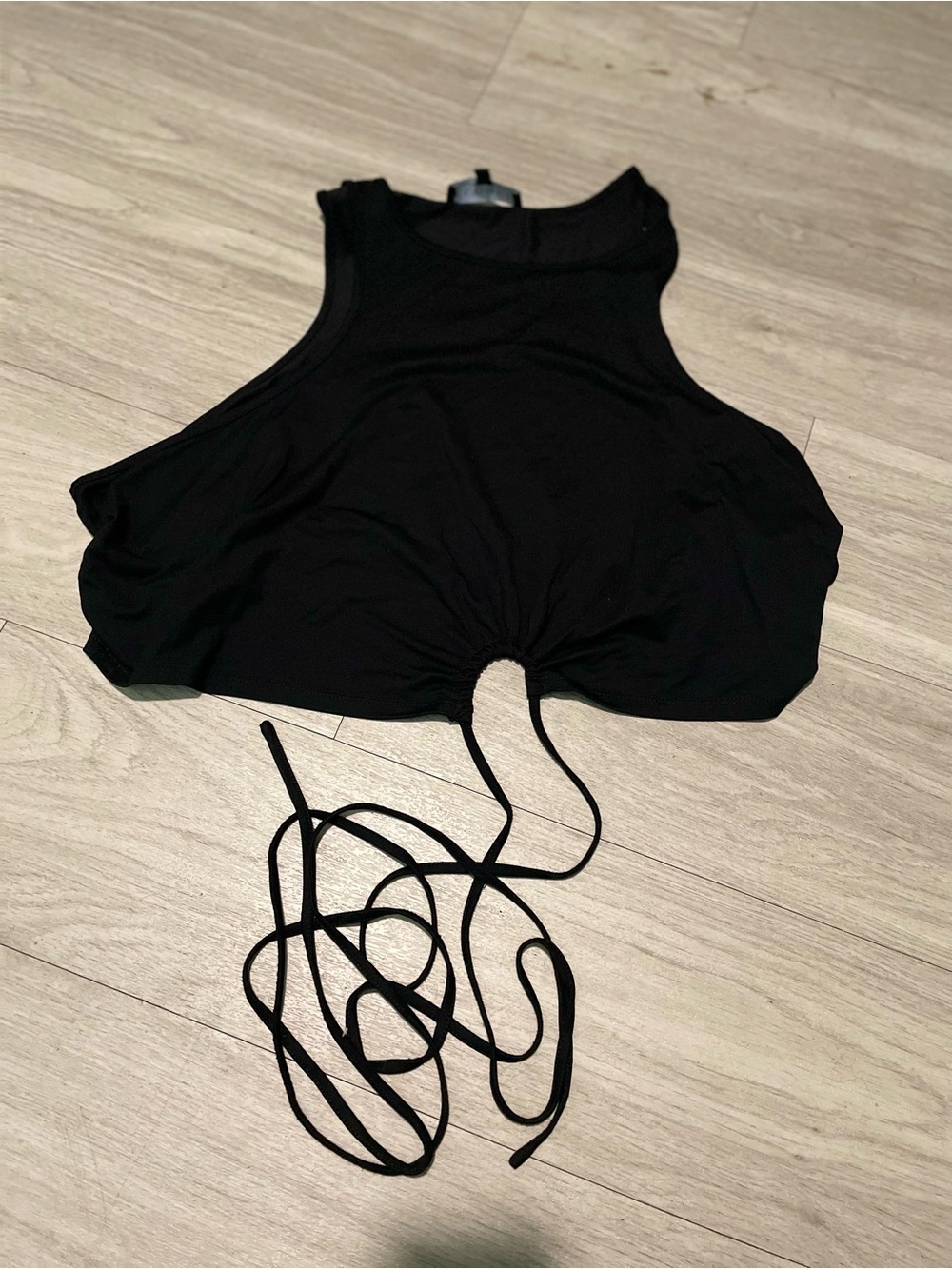 Eloquii Black Drawstring Crop Tank